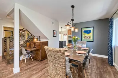 a dining room with a table and chairs at Fresh & Modern 3BR - Just Blocks from Beach in Encinitas