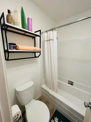a bathroom with a toilet and a shower at Amazing House in La Jolla, CA in San Diego