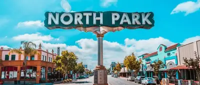 a sign for north park on a city street at Private Rooftop Retreat with Stunning City Views in San Diego