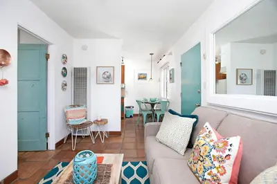 a living room with a couch and a table at Old Town 1BR Short Drive to Downtown and Beaches 84 in San Diego