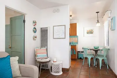 a living room with a table and a dining room at Old Town 1BR Short Drive to Downtown and Beaches 2.5 in San Diego