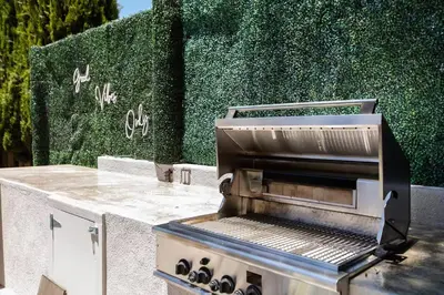 a toaster oven sitting on a counter next to a hedge at Feel At Home In MV - 'Good Vibes Only' Mentality in Mission Viejo