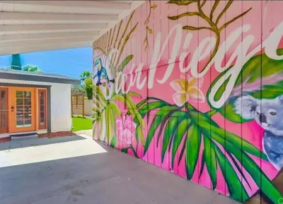 a mural on the side of a building at Sunny Retreat Beaches Lakes Trails in La Mesa