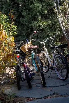 a group of bikes parked next to each other at Gorgeous Eccentric Family Home with Cowboy Pool in San Diego