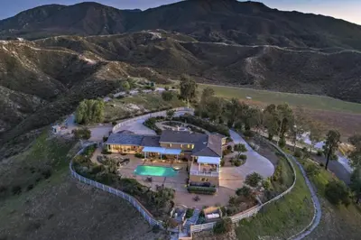 an aerial view of a house in the mountains at Fountainhead Vineyards Manor in Temecula