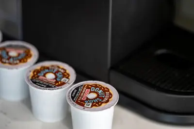 three styrofoam cups with food in front of a microwave at Modern home near Downtown San Diego in San Diego