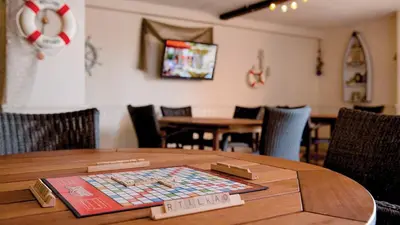 a table with a game on top of it at Marriott's Newport Coast 2BR Apartment with Resort Access in Newport Beach