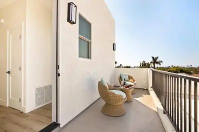 a balcony with a view of the ocean at Airy Ocean Beach Home with Coastal Views in San Diego