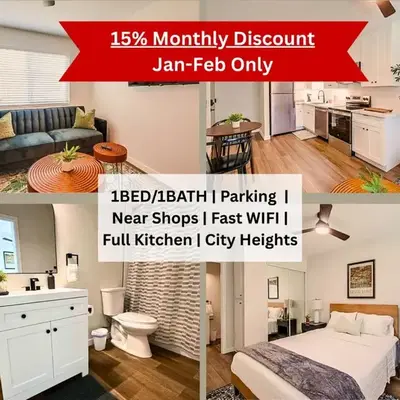 Stylish 1BR Near Downtown