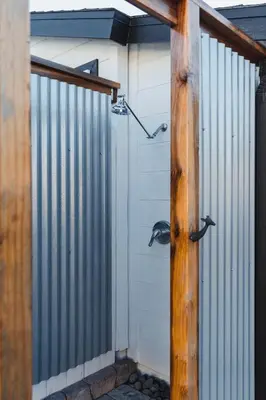 a door to a shed with a bird on it at Renovated 3BR House with Heated Pool and Backyard Oasis in San Diego
