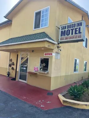 a building with a sign that reads san diego inn motel at San Diego Inn in San Diego
