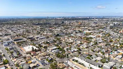 an aerial view of a city with buildings at Centra Spacious Villa in San Diego