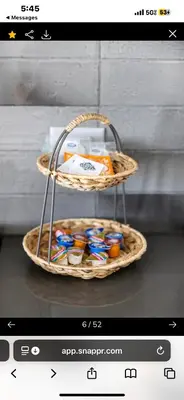 a picture of a basket of food on a counter at Janna hospitality in San Diego