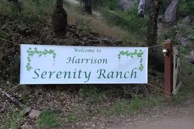 a sign for the entrance to harrington security ranch at Cozy Bell Tent in Palomar Mountains in Pauma Valley