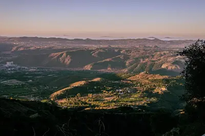 a view of a city from a mountain at Cozy Bell Tent in Palomar Mountains in Pauma Valley