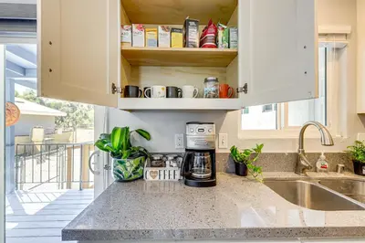 a kitchen with a coffee maker on a counter at Pet-Friendly Apt 11 Mi to Dtwn San Diego! in Spring Valley