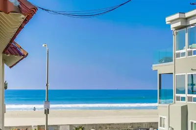 a view of the beach from a building at South Shore Gem with Ocean View, Patio, BBQ in San Diego