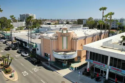 an aerial view of a city with a building at Steps to Lido Village and the Marina Heart of Lido Island 2 Car Garage in Newport Beach