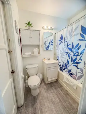 a bathroom with a toilet and a sink at Amazing Cottage - near Little Italy Gaslamp in San Diego