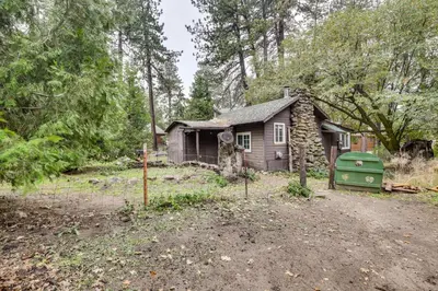 an old house in the middle of a forest at Modern Backcountry Retreat! Bike and Hike Mt Laguna in Mount Laguna