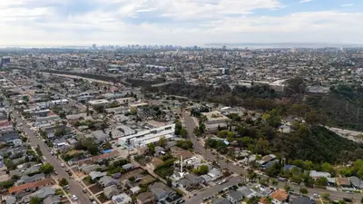 an aerial view of a city with buildings at Central Location Gym Hot Tub Villa in San Diego