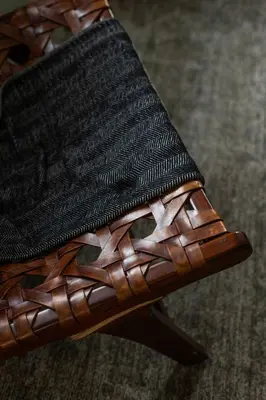 a close up of the arm of a wooden bench at Walk to beach Great location Villa in San Diego