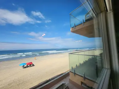 a view of the beach from a building at Modern Coastal Escape Breathtaking Ocean in Imperial Beach