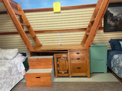 a room with a bed and a desk and a bed and a bed sqor at Mystic Canyon Inn Bed & Breakfast in El Cajon