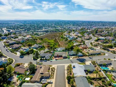 an aerial view of a town with a street at Family Hilltop luxe retreat with breathtaking views in La Mesa