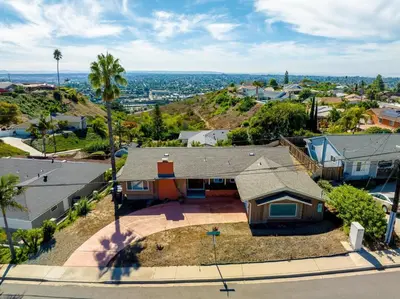 an aerial view of a house in a city at Family Hilltop luxe retreat with breathtaking views in La Mesa