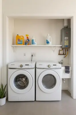 a laundry room with a washer and a dryer at Urban Nest with private Patio in Golden Hill - walk everywhere! in San Diego