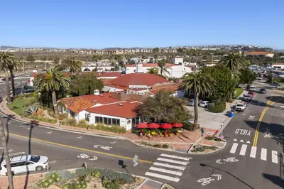 an overhead view of a city street with a house at Tropical 2BR Retreat Walk to Beach Wedding Venues Large Deck in San Clemente