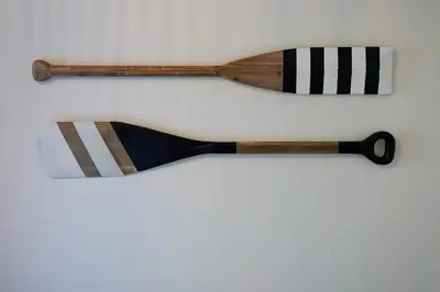 a pair of ski poles hanging on a wall at Sunset View home 2 min walk to beach parking in San Diego