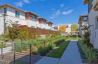a walkway in front of a building at Beautiful Spacious Condo in an Excellent Location in Chula Vista