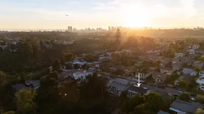 an aerial view of a city at sunset at Spacious & Newly Renovated Villa in San Diego - Perfect for Families in San Diego