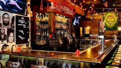 a bar with a lot of bottles of alcohol at Entire Private Home with 2 Bedrooms 1 Bathroom, Gated Yard, Driveway Parking, Available Now in Spring Valley