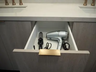 a drawer in a counter with a sewing machine at Luxury 3BR, 2BA Newly Renovated with Huge Backyard in San Diego
