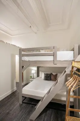 a bedroom with two bunk beds in a room at Central Downtown Apt Sleeps 8 & Enjoy Gaslamp in San Diego