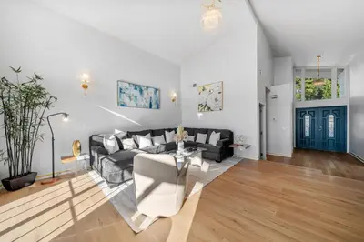 a living room with a couch and a table at Entire Private Home with 4 Bedrooms 2 Bathrooms, Pool, View, 4 Parking, King Bed, Big Yard, Available Now in El Cajon