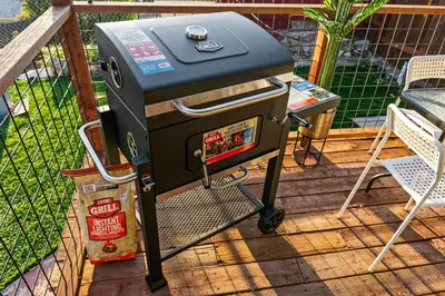 a grill sitting on top of a deck at Entire Private Home with 1 Bedroom, 1 Bathroom, King Bed, Hot Tub, Parking, View, Available Now in San Diego