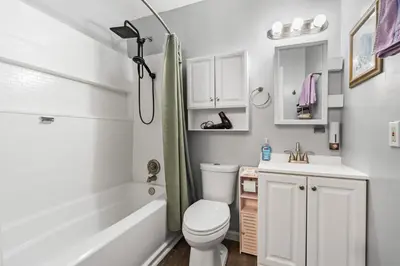 a bathroom with a toilet and a sink and a tub at Entire Private Home with 1 Bedroom, 1 Bathroom, King Bed, Hot Tub, Parking, View, Available Now in San Diego