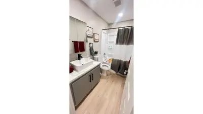 a bathroom with a sink and a toilet at 321 W Park El Cajon Back Unit by Sd stay in El Cajon
