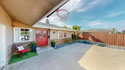 a basketball hoop is attached to a house at The Clubhouse by Coastline Vacation Rentals in San Diego