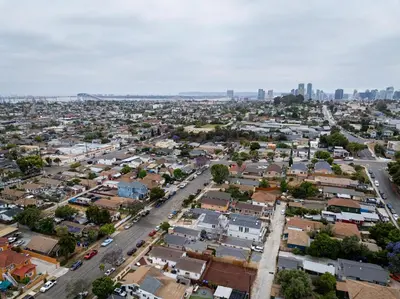 an aerial view of a city with skyscrapers at The Outpost by Coastline Vacation Rentals in San Diego