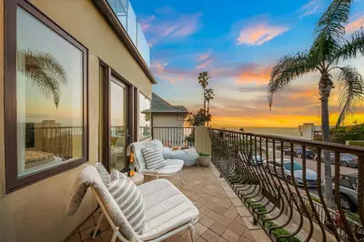 a balcony with chairs and a view of the ocean at Sea & Sand - Ocean View La Jolla Condo in San Diego