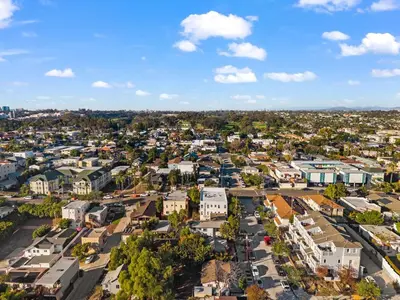 an aerial view of a city with houses at The Ruby Door by Coastline Vacation Rentals in San Diego