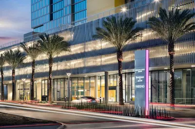 a group of palm trees in front of a building at Residence Inn by Marriott San Diego Downtown/Bayfront in San Diego