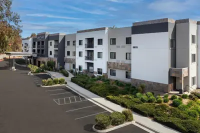 an aerial view of an apartment complex at Courtyard by Marriott San Diego Carlsbad in Carlsbad