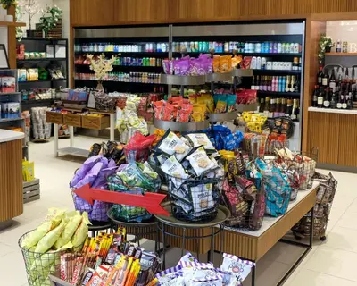 a store filled with lots of different types of snacks at Hilton San Diego Bayfront in San Diego