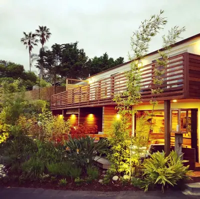 a house with a garden in front of it at Inn at Moonlight Beach in Encinitas